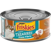 (24 Pack) Friskies Gravy Wet Cat Food, Tasty Treasures With Chicken & Liver, 5.5 oz. Cans
