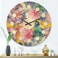 thumbnail image 2 of Designart 'Floral Botanical Retro XV' Mid-Century Modern Wood Wall Clock, 2 of 5