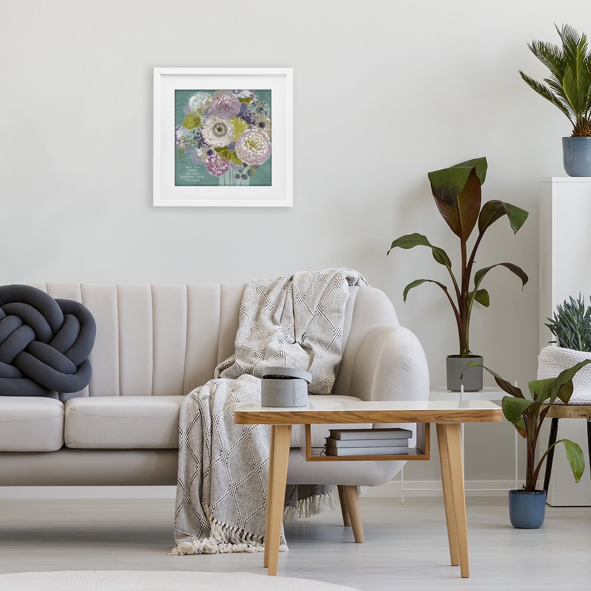 Stupell Industries Most Beautiful Thing Florals White Framed Print Under Glass, design by Suzanne Nicoll