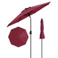 thumbnail image 1 of Yiwa Parasol de Marché, Parasol de Table Extérieur de 9 Pi avec Inclinaison à Bouton-Poussoir, Manivelle et 8 Nervures Robustes pour Protection UV, 1 of 7