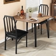thumbnail image 3 of Jojoka Dining Set for 2, Wood Top Table with 2 PU Leather Upholstered Chairs for Small Space, Kitchen, Apartment, Dining Room, Rustic Brown, 3 of 8