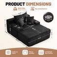 thumbnail image 3 of 66 Inch Chaise Lounge Chair for Indoor Use, Oversized Corduroy Upholstered Boneless Sofa Bed, Deep Seat Sleeper Couch, No Assembly Required，800lb Support black, 3 of 9