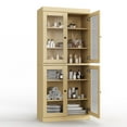 thumbnail image 5 of Palace Imports 100% Solid Wood 32" Bathroom Cabinet with Clear Glass Doors and Adjustable Shelves, Yellow, 5 of 6