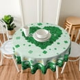 thumbnail image 4 of Happy St Patrick''s Day Tablecloth Round 60 Inch Clover Shamrocks Horseshoe Circle Table Cover with Green Buffalo Plaids Dustproof Table Cloth for Kitchen Dining Picnic Indoor Outdoor Decor, 4 of 6