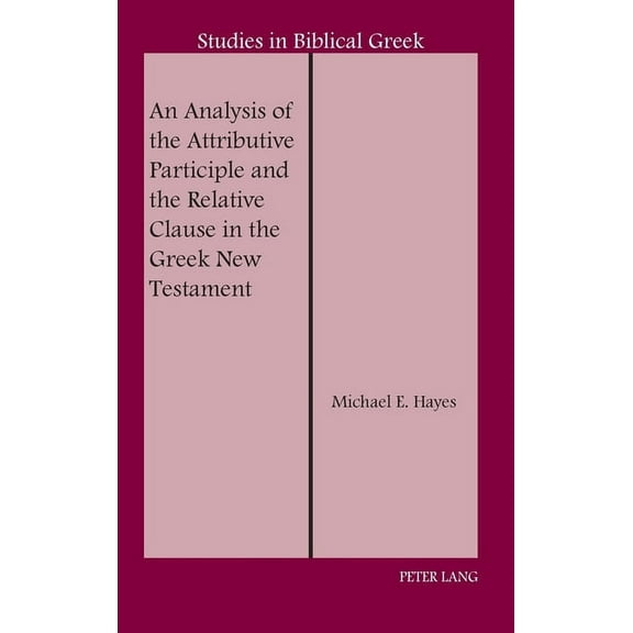 Studies in Biblical Greek: An Analysis of the Attributive Participle and the Relative Clause in the Greek New Testament (Hardcover)