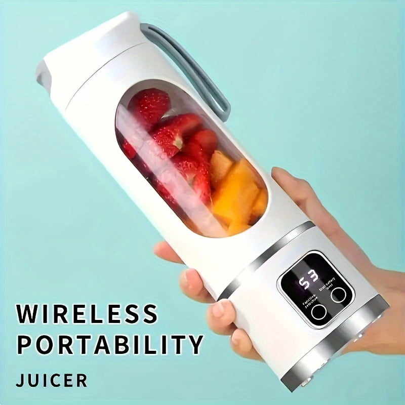 3-in-1 Portable Blender & Juicer - USB Rechargeable, Digital Display, Stainless Steel Blades - Wireless for Smoothies, Shakes, Juice - Perfect for Travel, Camping & Gifts