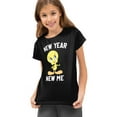thumbnail image 3 of Looney Tunes Happy New Year New Me Tweety Kids T Shirt for Youth Toddler Boys and Girls, 3 of 5