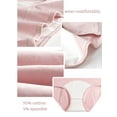 thumbnail image 6 of Wausea Women's Period Underwear Cotton Hipster Teens Menstrual Leakproof Panties 5-Pack, Sizes 4-10, 6 of 6