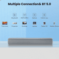 thumbnail image 2 of Sound Bar, 100W Sound Bar for Smart TV, Bluetooth 5.3 Soundbar, 2 in 1 Detachable Home Speaker Bass Effect, Home Theater Surround Sound, ARC/Optical/AUX/USB Connections, for TV/PC/Projectors, 2 of 5