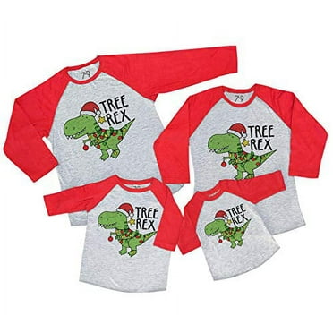 7 ate 9 Apparel Matching Family Christmas Shirts - Tree Rex Dinosaur Red Shirt 18 Months