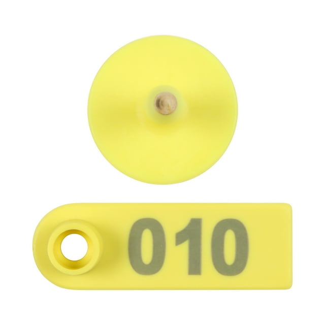 100 Pcs Étiquettes d'Oreilles de Bétail Numérotées Marqueur d'Oreilles de Mouton 001-100 pour Gestion des Informations d'Identification du Bétail