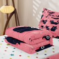 thumbnail image 5 of jejeloiu Black Cat Pink Zipper Twin Comforter Sets with Fitted Sheet and 2 Pillowcases Kids,Night Sky Pet Kitten Pattern Zipper Bedding Set For Girls,Reversible,4 Pieces, 5 of 7