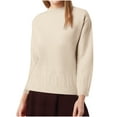 thumbnail image 2 of Maqroz Sweaters for Women Crew Neck Long Sleeve Sweater Knit Cozy Soft Pullover Basic Solid Color Pullovers Fall Winter Stylish Causal Warm Top, 2 of 7