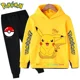 thumbnail image 1 of Conjunto de manga larga de Pikachu para niños, chándal informal de Pokémon, Sudadera con capucha y pantalones, 3 a 14 años, 1 of 1