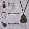 thumbnail image 4 of 4 Colors Maitreya Buddha Pendant Necklaces Feng Shui Jade Stone Chains Amulet Talisman Delicate Crystal Pendant Necklace Booda Necklace Lucky Charm Necklace for Men and Woman, 4 of 7