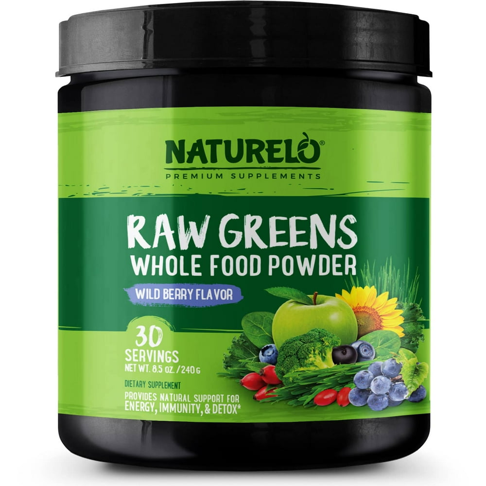 Raw Greens Superfood Powder with Organic Spirulina & Wheat Grass
