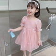thumbnail image 1 of MesaSe Robe d'Été pour Filles Couleur Unie Col Carré Manches Bouffantes Princesse Coréenne Douce, 1 of 4