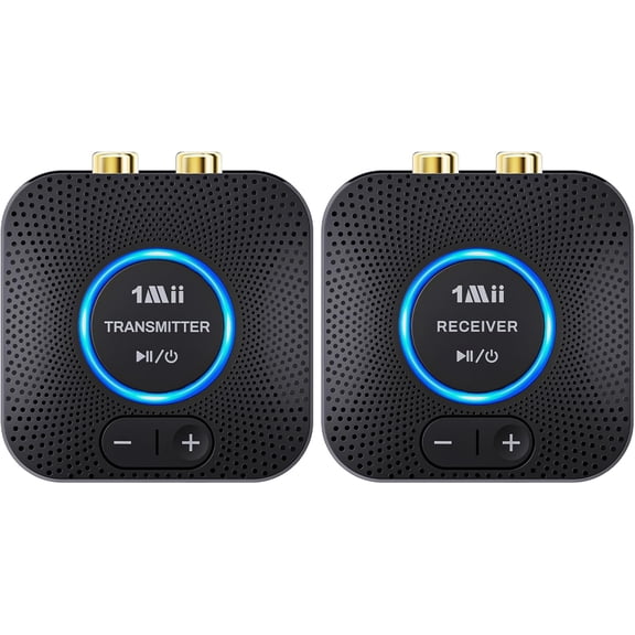 2.4GHz Wireless Audio Transmitter Receiver Set (1 TX 1 RX) for TV, 262Ft/80M Long Range 25ms Low Latency with AUX RCA in/Out, Wireless Audio Adapter for TV PC Powered Speaker Amplifier Soundbar