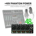 thumbnail image 3 of Professional 6 Channel Audio Mixer With 99 DSP Effects,7-band EQ,48V Phantom Power,USB Interface Recording For Sta ,Easy to Operate, 3 of 6