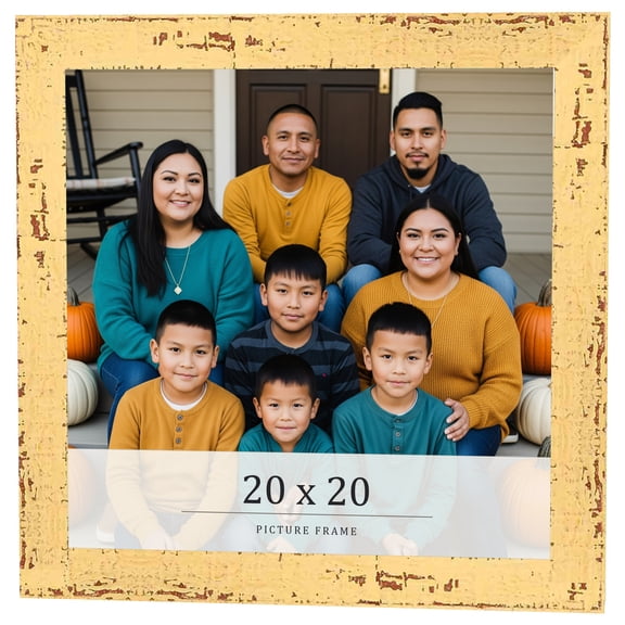 20x20 Frame Yellow Real Wood Picture Frame Width 1.25 inches | Interior Frame Depth 0.5 inches |