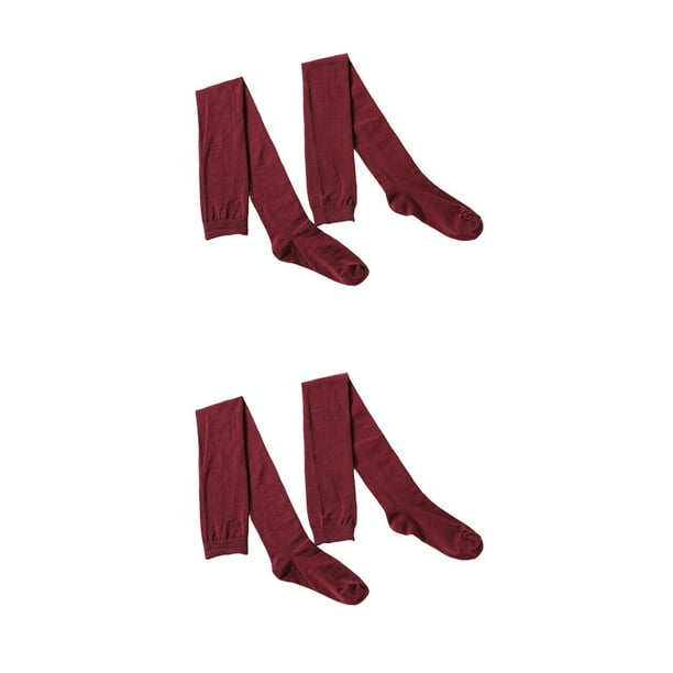 Calcetines hasta la rodilla Minnieouse 80cm para mujer transpirables invierno Vino rojo 2piezas