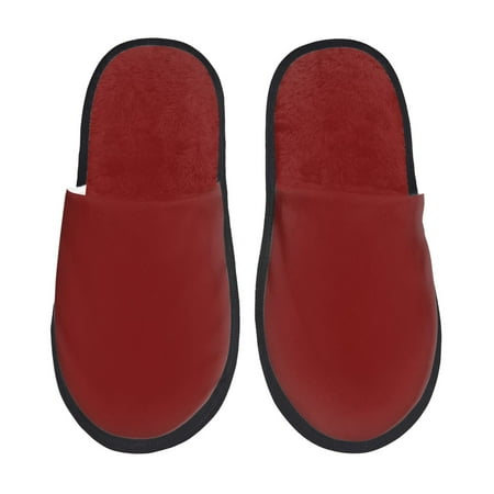 Balery Maroon Slient Indoor Furry Fleece Comfort House Shoes Soft Non-Slip Home Shoes Cotton slippers House Slippers-- Medium