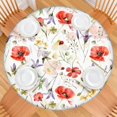 thumbnail image 2 of Round Picnic Table Cloth 100% Waterproof & Oil Proof, Elastic Fitted Table Cover for 45"-52" Round Tables, for Dining, Camping, Outdoor, 2 of 7