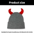 thumbnail image 3 of ZPAQI Knitted Caps Adult Unisex Beanies Hat with Devil Horn Fashion Winter Hat, 3 of 17