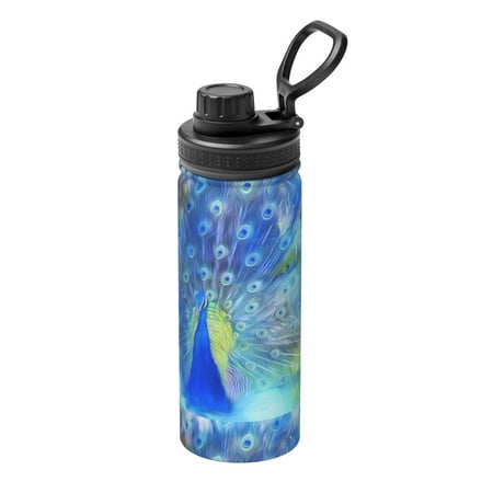 

Gaeub Peacock Print Stainless Steel Water Bottle 18oz Sports Insulated Kettle for Women Men Suitable as a Gift