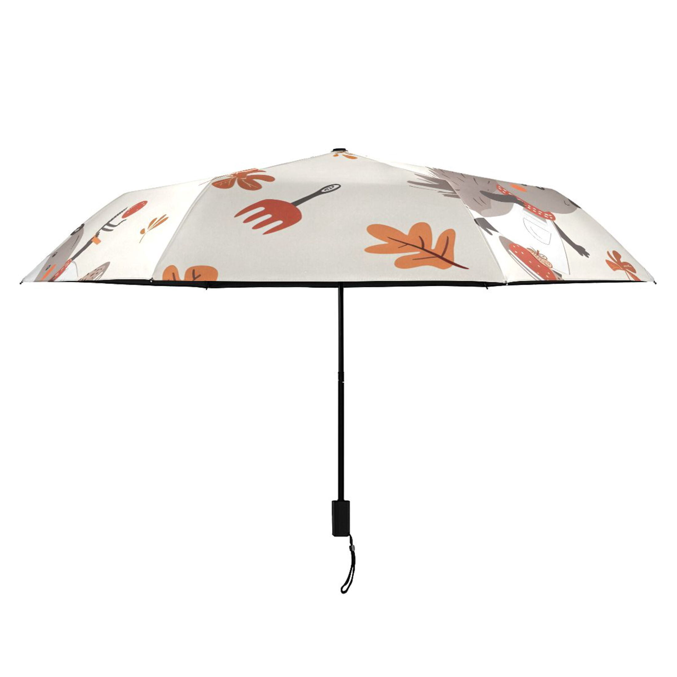 ALAZA Cute Chef Hedgehogs UPF 50+ Compact Folding Umbrella for Rain Travel Umbrella Packable