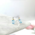 thumbnail image 4 of Gem Stone King 925 Silver and 10K Yellow Gold Sky Blue Topaz and Lab Grown Diamond Stud Earrings for Women (2.05 Cttw, Gemstone November Birthstone, Cushion 7X5MM), 4 of 4