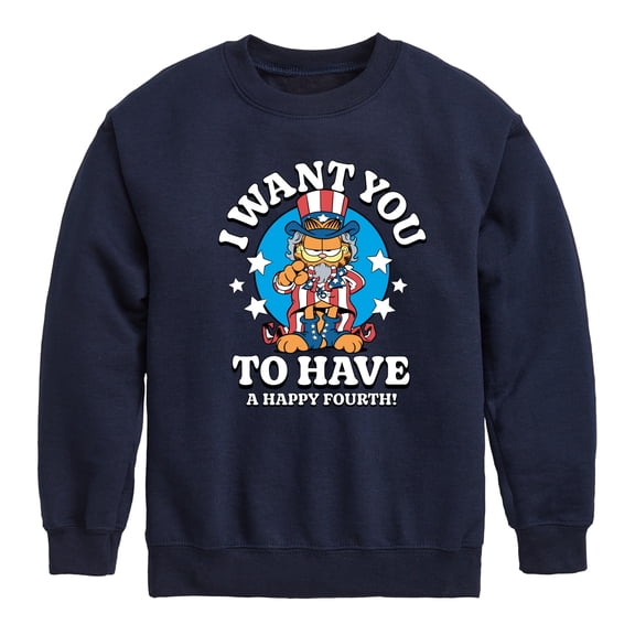 Garfield - Want You To Have A Happy Fourth - Toddler & Youth Crewneck Fleece Sweatshirt