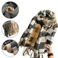 thumbnail image 3 of Women Scarf Fashion Long Plaid Shawls Wraps Big Grid Winter Warm Lattice Large Scarves Gifts Cold Weather Accessories, 3 of 5