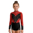 thumbnail image 3 of iiniim Leotards for Girls Gymnastics Long Sleeve Zipper Back Biketard Unitard Jumpsuit 6-16 Red 8, 3 of 7