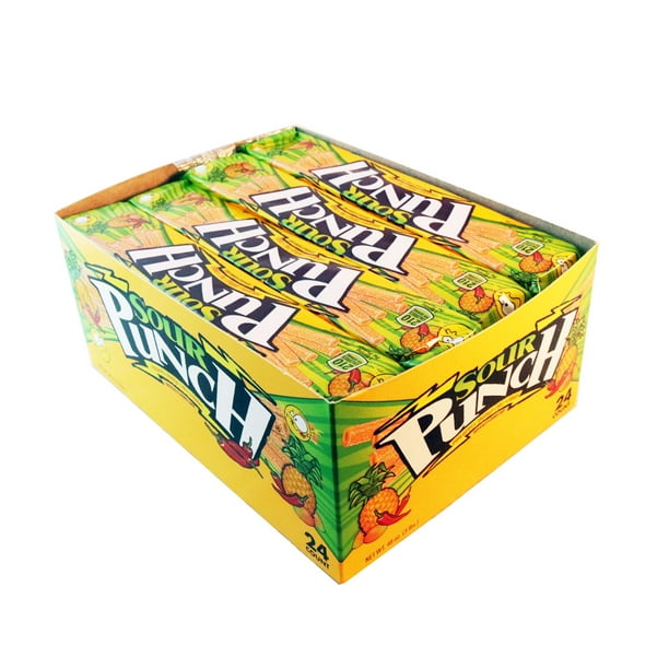 Sour Punch, Pineapple Mango Chili Sour Straws, 2 Oz Tray (Pack of 24