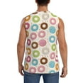 thumbnail image 4 of Uemuo Colorful Donuts Pattern Men's Sleeveless T-Shirt,Muscle Athletic Tank Top, Moisture-wicking Quick-dry Breathable Classic Tee Top for Gym Run Outdoor Sports-X-Large, 4 of 8
