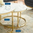 thumbnail image 7 of Modway Ravenna Artificial Marble Nesting Coffee Table in Gold White, 7 of 7