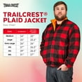 thumbnail image 2 of TrailCrest Men's  Buffalo Red Plaid & Safety Orange Reversible Workwear Jacket, 3X, 2 of 12