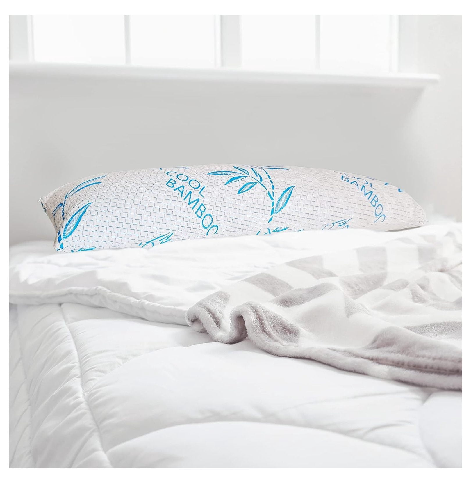 Body Pillow for Sleeping, Shredded Memory Foam Adjustable Bed Pillow with Hypoallergenic, Removable/Washable Zipper Cover