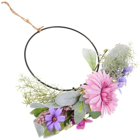 jojofuny Spring Floral Wreath Imitation Flower Decor Multi 1Set 14.2X10.2in