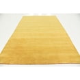 thumbnail image 4 of 6.5' x 9.75' Gold Solid Hand Knotted Rectangular Wool Area Throw Rug, 4 of 6