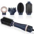 thumbnail image 1 of Juego de cepillos para secador de pelo IG INGLAM 4 en 1, secador de pelo de iones negativos desmontable y voluminizador, cepillo secador de aire caliente con 2 cabezales de peinado, azul de Prusia., 1 of 5
