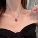thumbnail image 5 of Collar de amatista sintética Artificial púrpura, collar con colgante de corazón de amor para mujer, 5 of 8