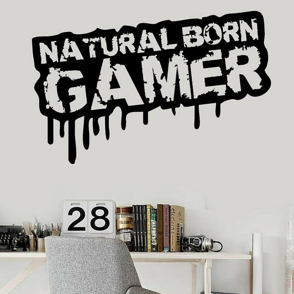 Game Wall Sticker Play Room Vinyl Wall Decal Gamer Quote Video Game Decor 129x84cm