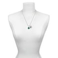 thumbnail image 3 of Delight Jewelry Silvertone 3-D Frosted Green Resin Ornament with Crystals Silvertone Script Initial Disc - S - Charm Necklace, 20"+3", 3 of 4