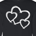 thumbnail image 4 of Inktastic Three White Hearts Long Sleeve T-Shirt, 4 of 5