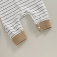 thumbnail image 6 of Bagilaanoe Newborn Baby Girl Boys Fall Jumpsuit Stripe Print Long Sleeve Bodysuit + Hat 3M 6M 12M 18M Infant Casual One Piece Romper, 6 of 7