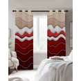 thumbnail image 3 of Fsddascl Red Ombre Stripe Blackout Curtains for Bedroom/Living Room, Thermal Insulated Kitchen Curtains, Abstract Summer Beach Coastal Grommet Darkening Window Treatment Drapes 52"x84"x2, 3 of 8