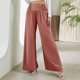thumbnail image 1 of Pantalones Pantalones holgados de mujer Pantalones casuales de verano de cintura alta Cintura elástica Señora Pantalones Cgtredaw Rosa T M para Mujer, 1 of 8
