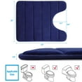 thumbnail image 5 of Smiry Memory Foam Bathroom rugs Toilet mats, U-Shaped Contour Carpet, 20" x 24", Navy Blue, 5 of 8